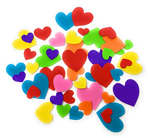 Bulk Jumbo 2000 Piece Colorful Foam Heart Sticker Assortment – Sea View  Treasures